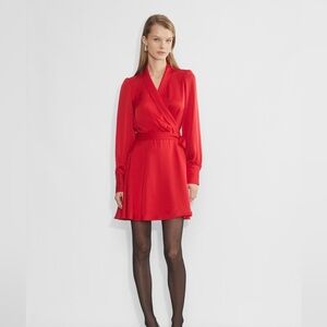 Aritzia Hyde Satin Mini Dress Red Size XL